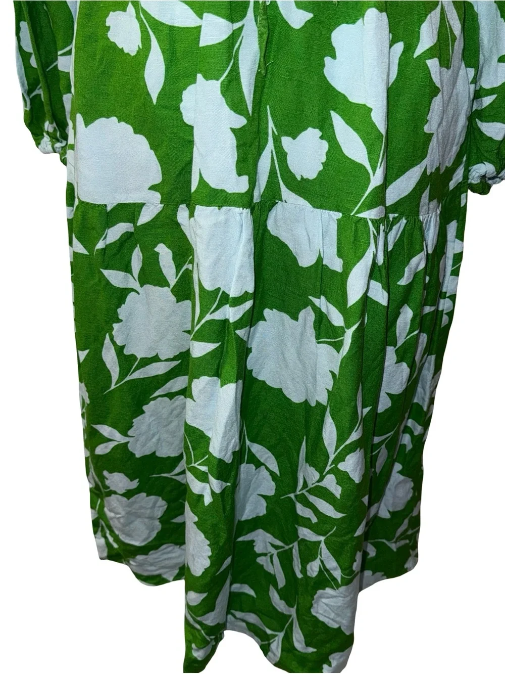 NWT Kate Spade x Target Classic Rose Linen Long Sleeve Maxi Dress Green Blue XS